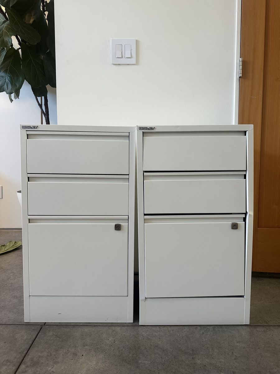 Pair of Bisley Steel File Cabinets