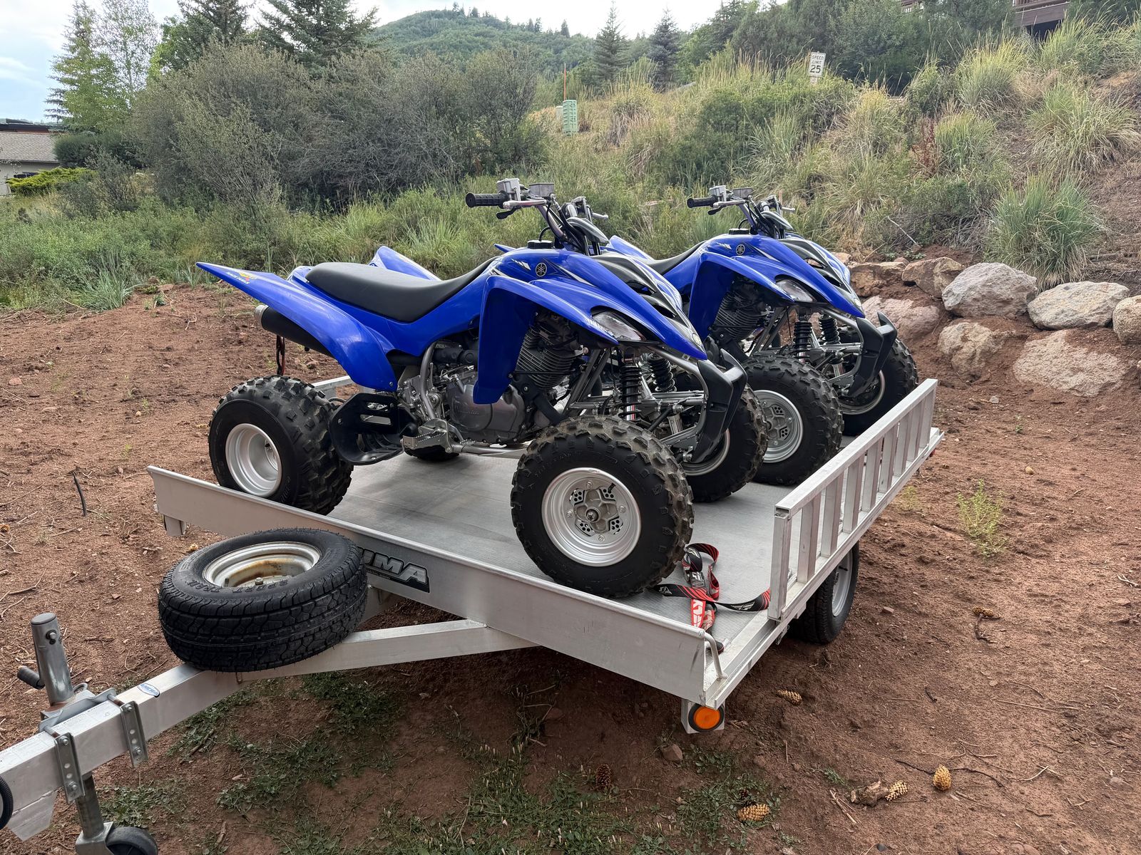 2011 Yamaha Raptor 350 ATV, two of them, & Aluminum Trailer - Very low Hours, Excellent Condition