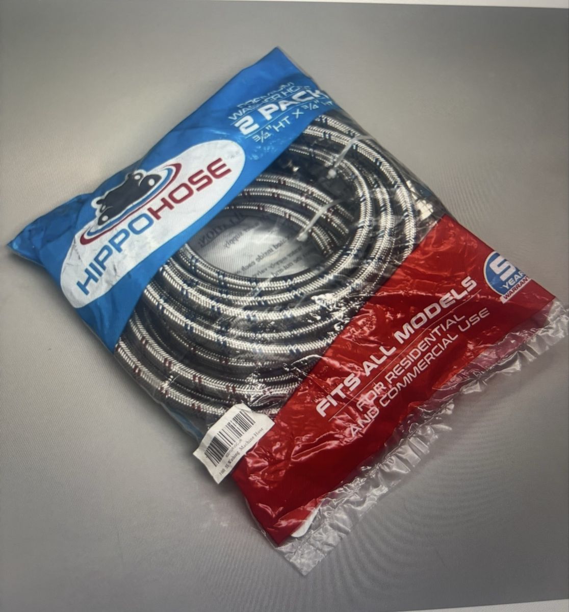 HIPPOHOSE Stainless Steel Braided Washer Machine Hose Single Sides 90 Degree Elbow Fits