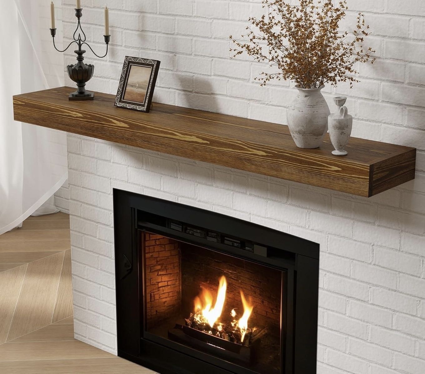Dreamland Wall-Mounted Fireplace Mantel - 6ft