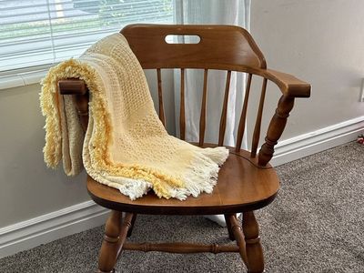 Vintage Solid Wood Spindle Back Chair Windsor Style