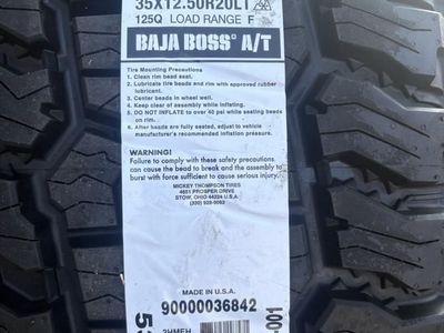 BRAND NEW SET OF 35X12.50R20LT MICKEY THOMPSON BAJA BOSS A/T