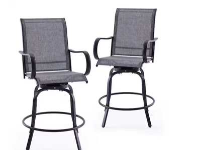 New in Box Set of 2, Swivel Patio Bar Stools, Metal Outdoor Bar Stools