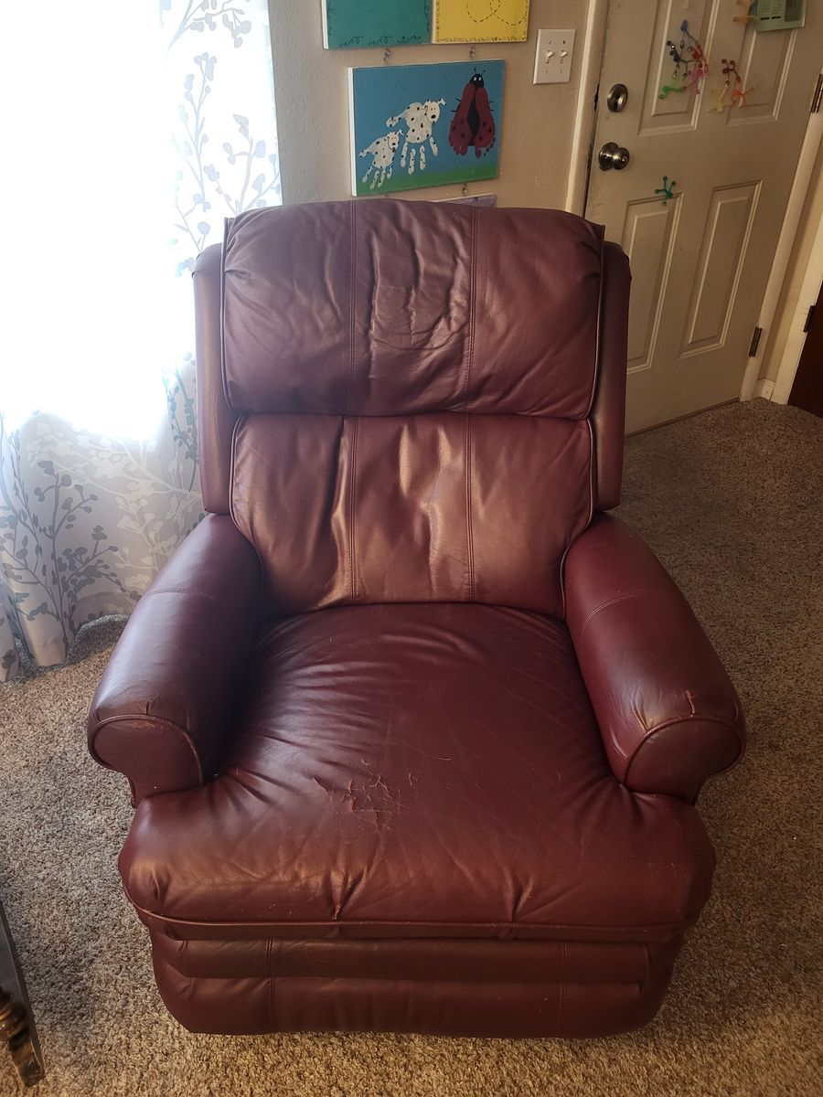 Leather chair couch with recliner