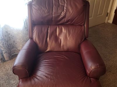 Leather chair couch with recliner