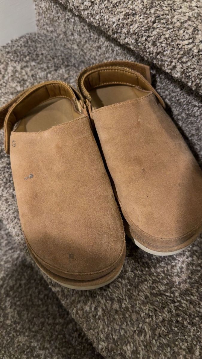 UGG Tasman Suede Slipper Clogs - Tan/Brown - Women's Size 9 - Hook and Loop Closure