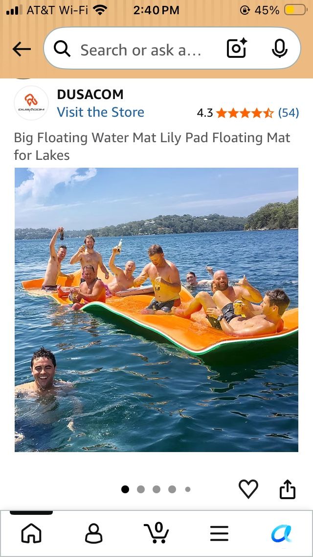 DUSACOM 12'L x 6'W Big Floating Water Mat Lily Pad - yellow & Orange