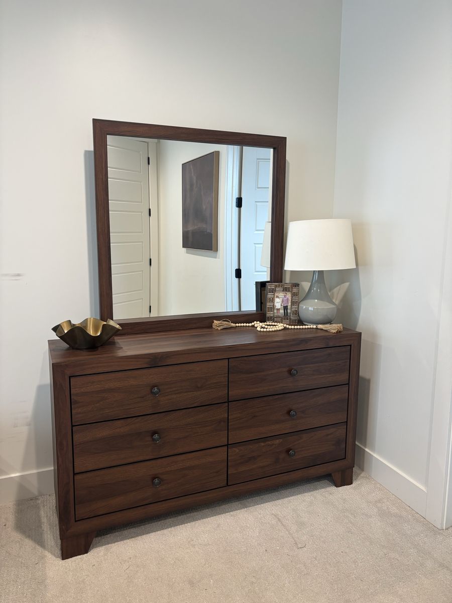 Brand New Wood Dresser With Mirror