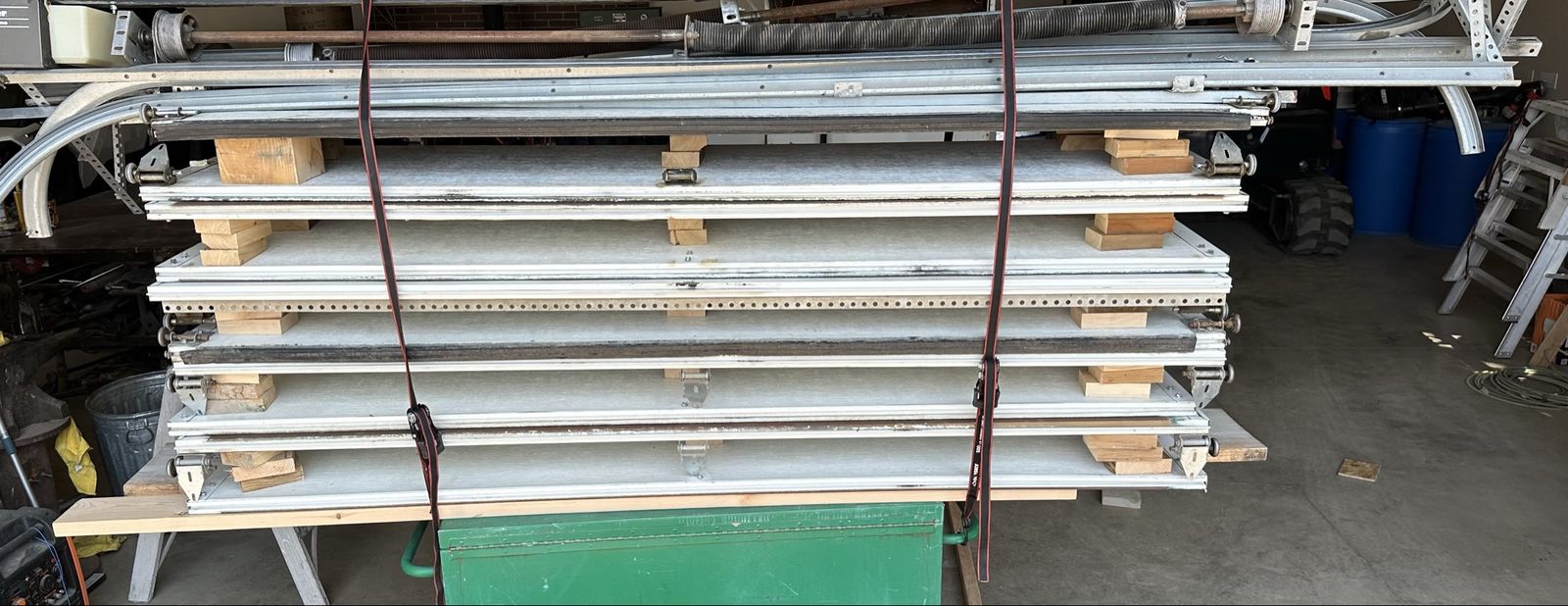 Two 8'x9' Insulated Steel-Back Garage Doors with Tracks and Hardware