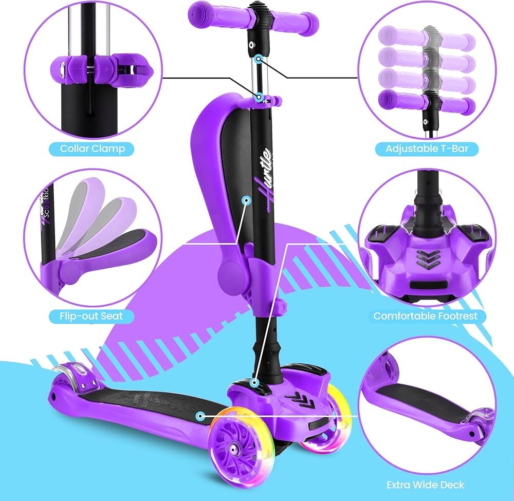 Hurtle 3-Wheeled Scooter - purple