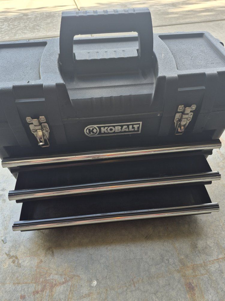 Kobalt 3-Drawer Portable Tool Box with Top Compartment