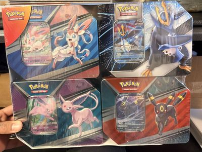 Costco 4 Tin SEALED Set Umbreon, Sylveon, Espeon, Empleon, V Striker V Heroes