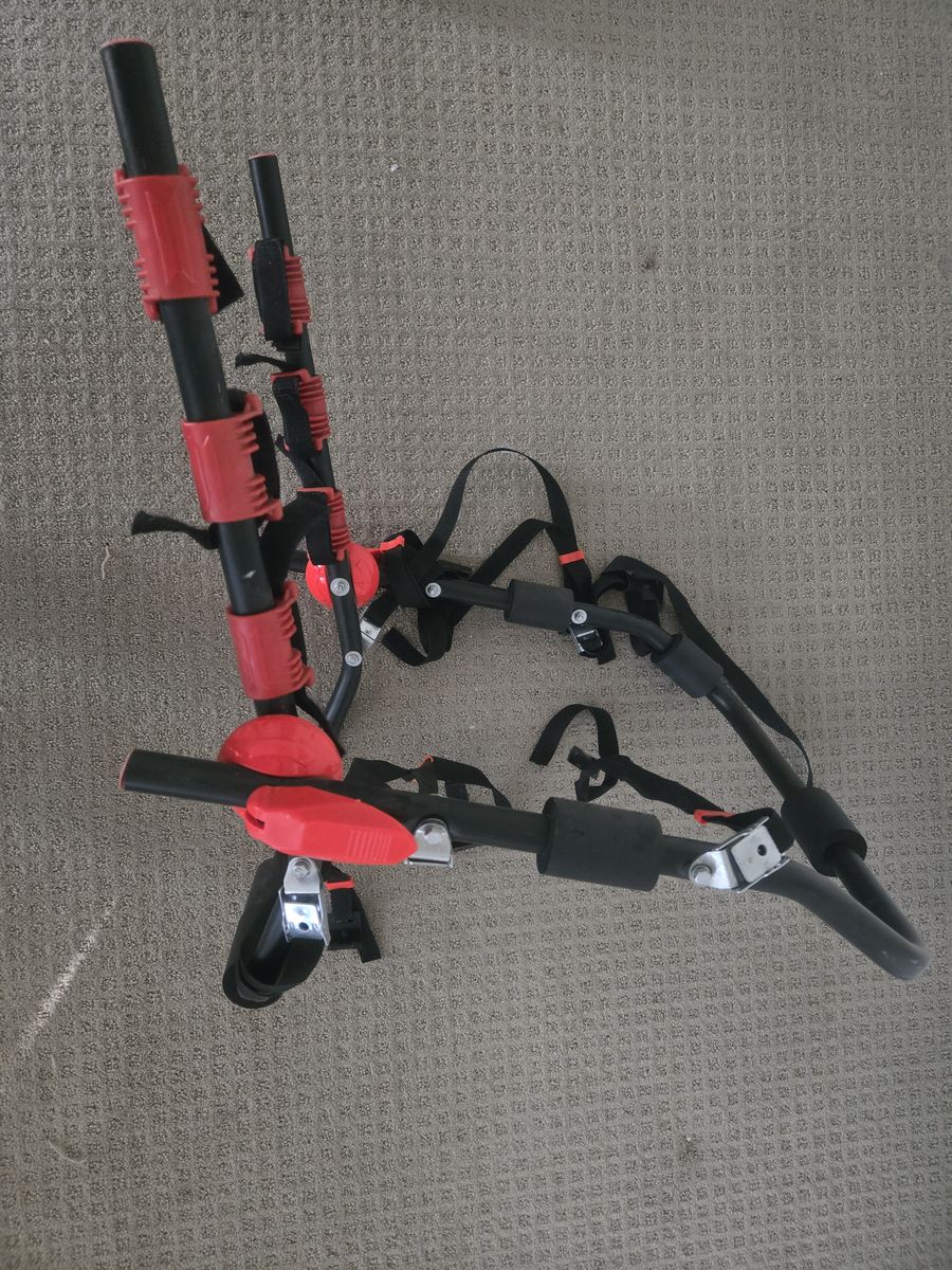 Unbranded Black & Red Trunk Mount Bike Rack - Carrier for 3 Bicycles