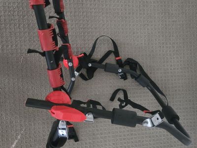Unbranded Black & Red Trunk Mount Bike Rack - Carrier for 3 Bicycles