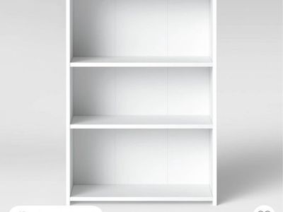 4 White 3-Shelf Bookcase Shelving Unit (36" H x 24.5" W) sold separately
