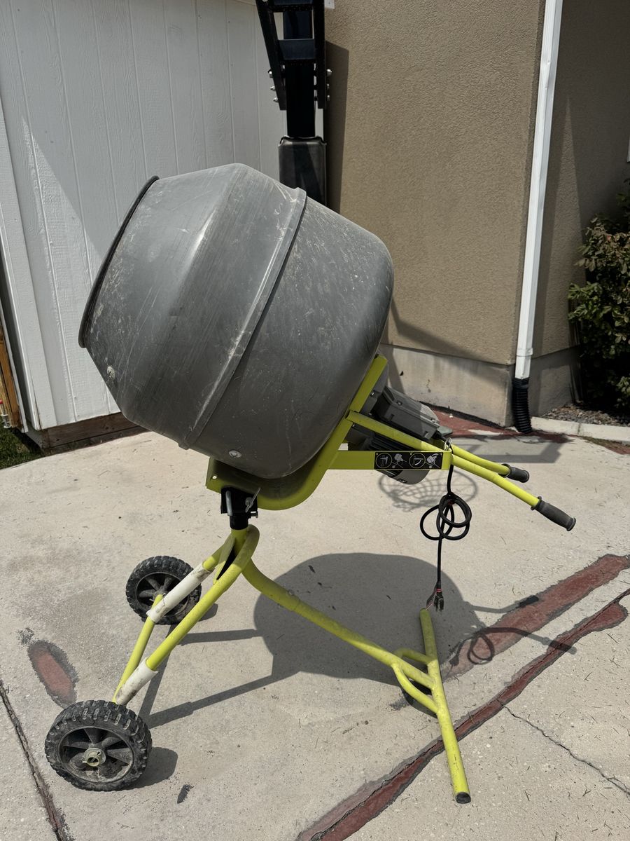 Concrete Mixer - RYOBI 5.0 cu. ft. Portable Corded