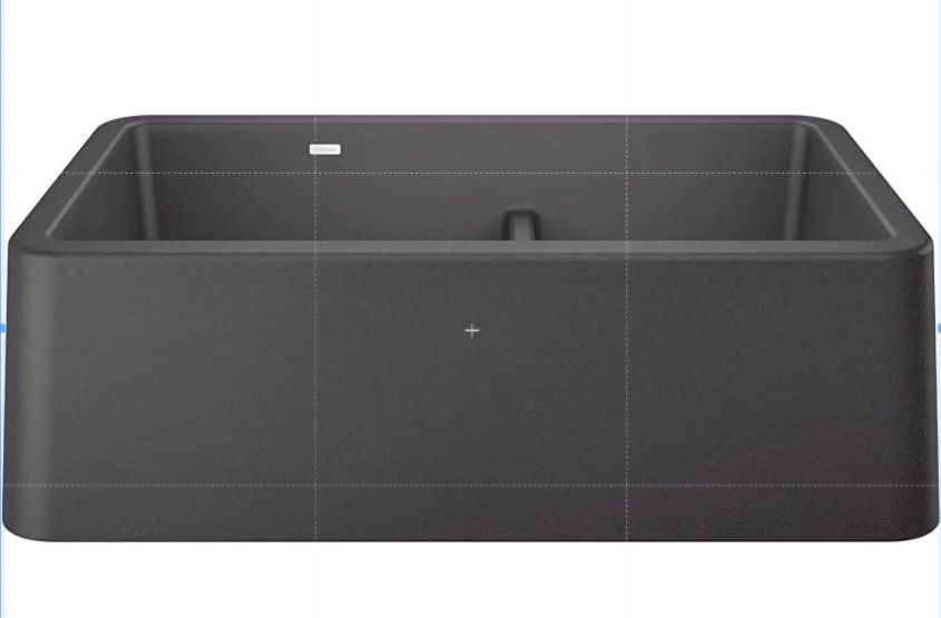 BLANCO, Anthracite 402322 IKON SILGRANIT 60/40 Double Bowl Apron-Front Farmhouse Kitchen Sink, 33" X 19"