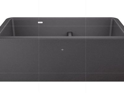 BLANCO, Anthracite 402322 IKON SILGRANIT 60/40 Double Bowl Apron-Front Farmhouse Kitchen Sink, 33" X 19"