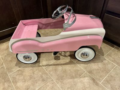 New Kid Trax Classic Pink Pedal Car, Steel, Ages 3-5