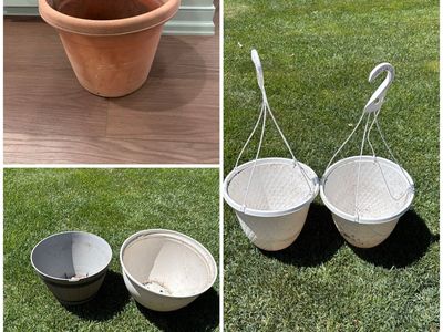 Planter Pots And Hanging Baskets $5 Each