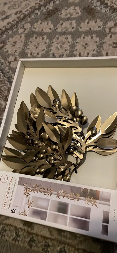 Hearth And Hand magnolia Brass Leaf Garland New