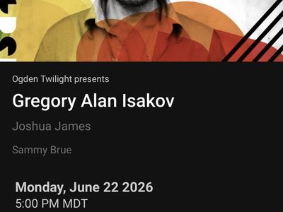 Gregory Alan Isakov Concert Tickets 2 - June 22, 2026 at Ogden Amphitheater (Sold Out)