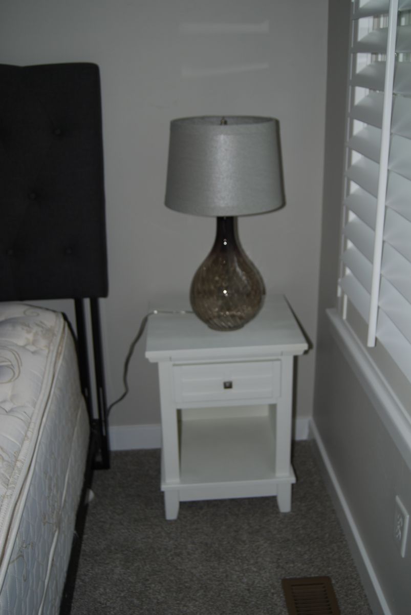 Small white nightstand with one drawer like new condition.