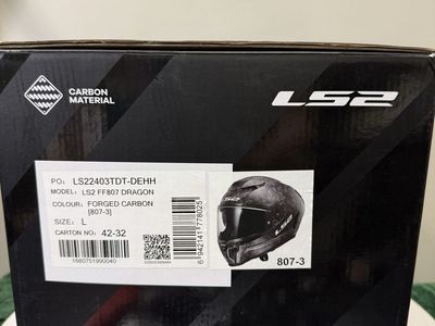 NEW LS2 FF807 Dragon Forged Carbon Motorcycle Helmet - Men’s Large