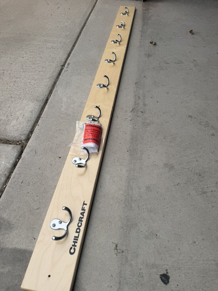 Childcraft 8-Hook Wooden Coat Rack