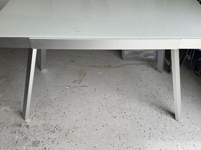 Silver top glass desk