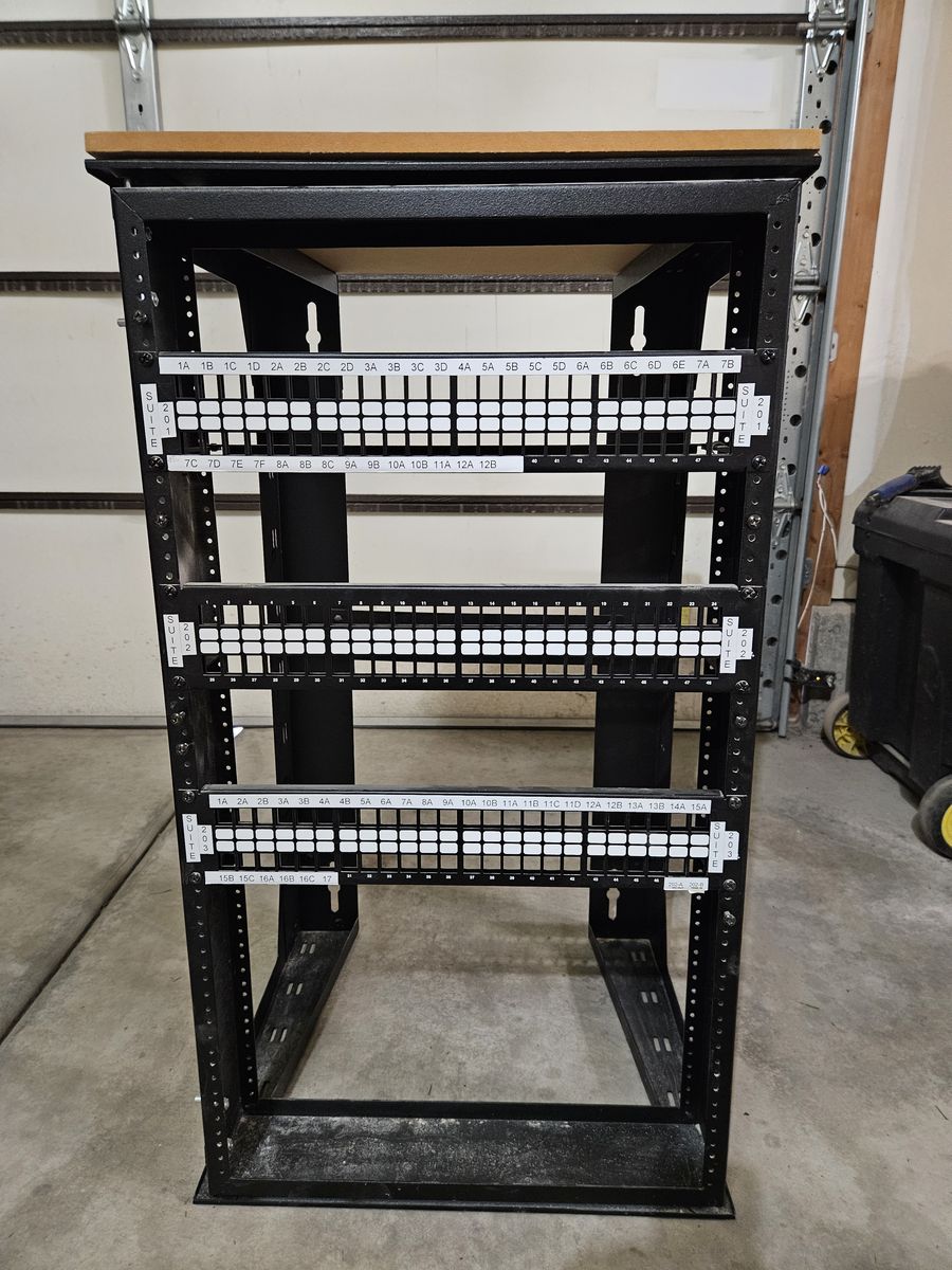 Wall-Mount Telecom / Network Rack with Patch Panels