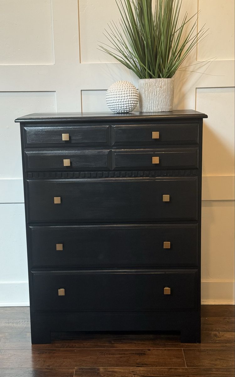 Black Painted Wooden Dresser