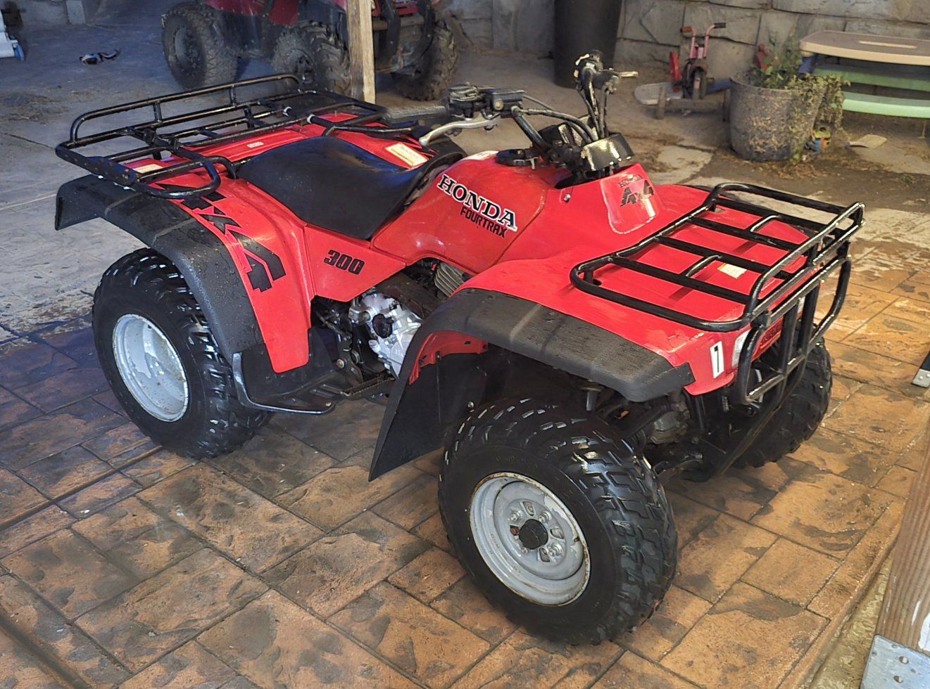 1998 Honda Fourtrax TRX300FW ATV - Red, 4x4