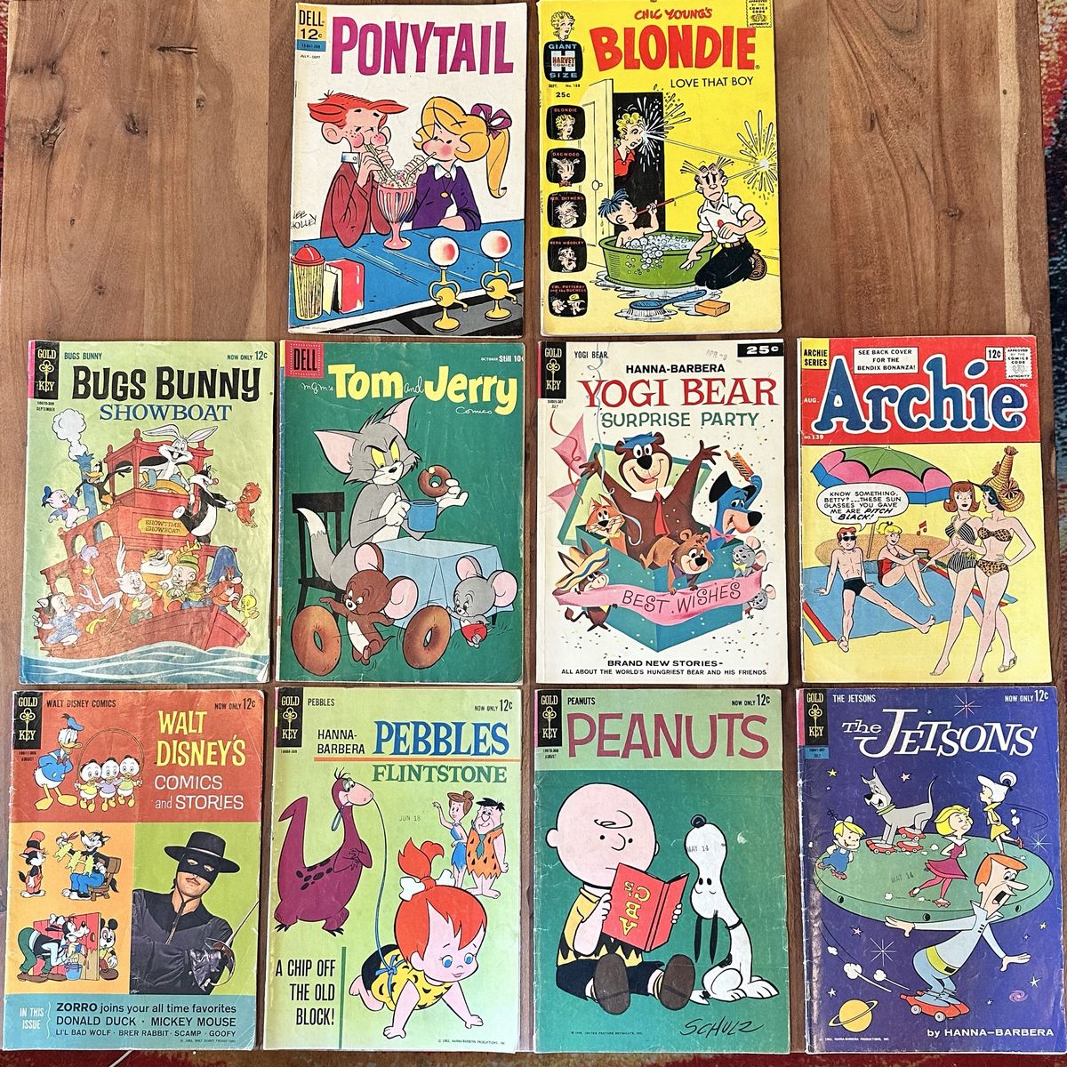 Vintage 1963 Comic Book Lot – Peanuts #2, Jetsons #4, Disney, Archie, Yogi Bear & More