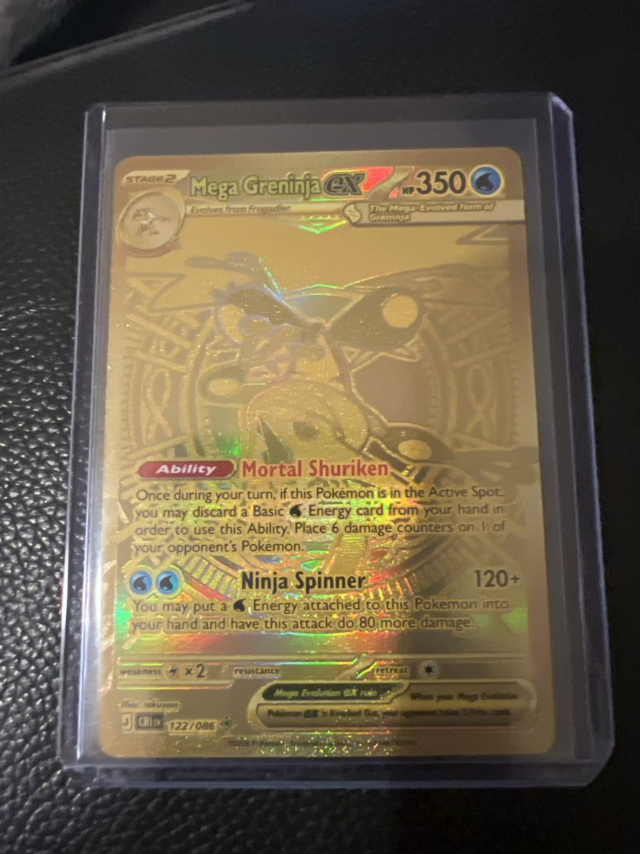 Pokemon TCG Mega Greninja EX 122/086 Full Art Gold Holo Rare Card 350 HP XY BREAKpoint