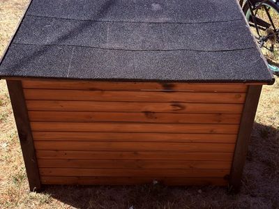 Wooden Outdoor Pet Shelter Dog House with Asphalt Roof - Weatherproof & Durable