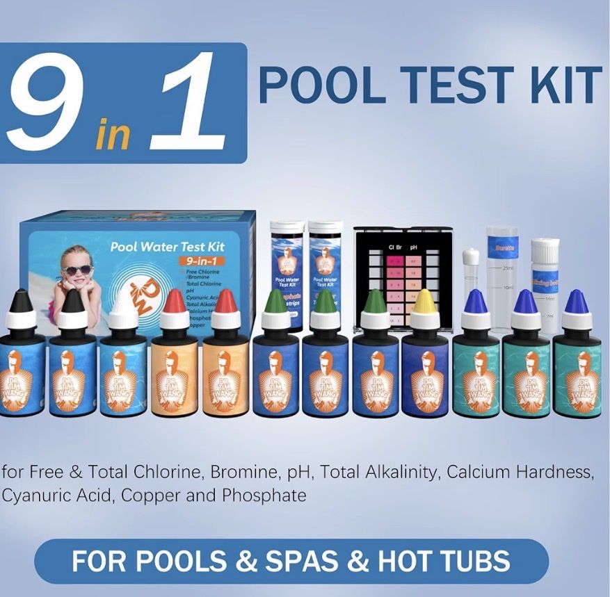 9-IN-1 Testing Kit:  testing of pool and spa water,