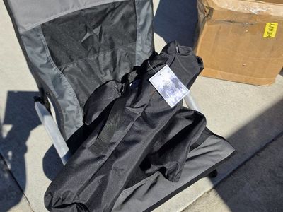 Ever Advanced EA Folding Quad Chair w/ Armrest Cup Holder & Carry Bag - Grey/Black