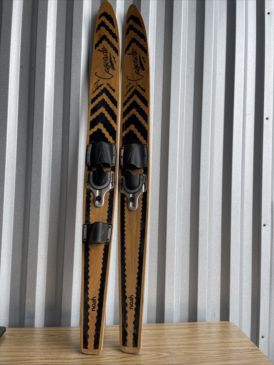 Cascade Nash Wooden Water Skis- Mid Century Modern Vintage