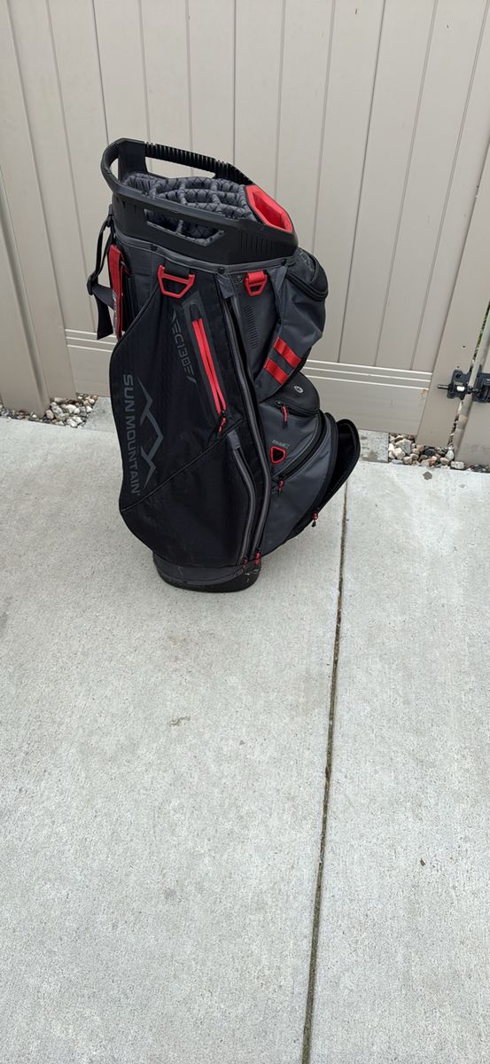 Sun Mountain C-130S Golf Stand Bag - Black/Gray/Red - 14-Way Divider