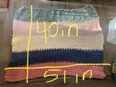 Hand knitted blanket