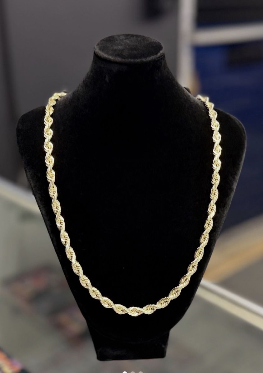 14k solid gold rope chain