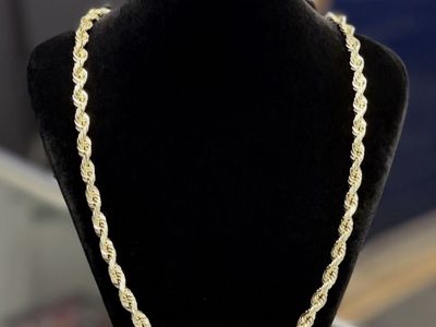 14k solid gold rope chain