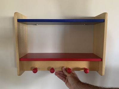 Kid's Bedroom Shelf with Coat Hangers