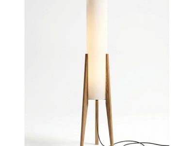 46" Solid Wood Tripod Floor Lamp - Modern Natural Wood