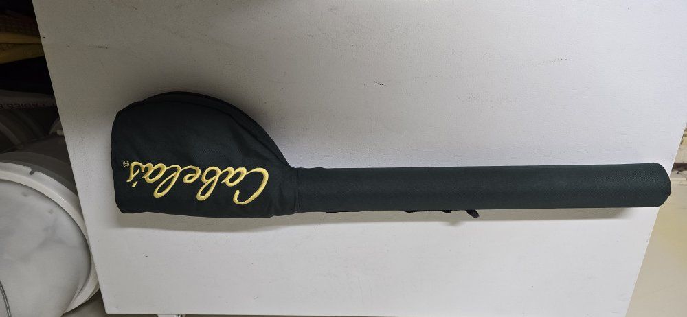 Cabela's Green Fishing Rod Hard Case Carrier with Yellow Logo - Excellent Condition