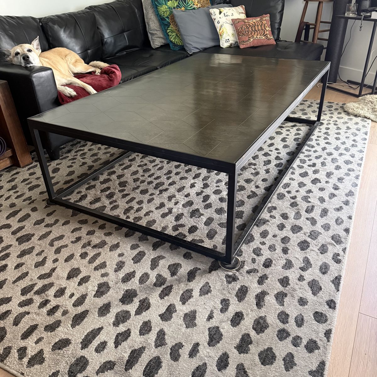 Restoration Hardware Metal Parquet Coffee Table