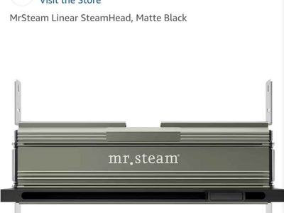 Mr. Steam - Linear 16 In. W. Steamhead With Aromatherapy Reservoir Matte Black