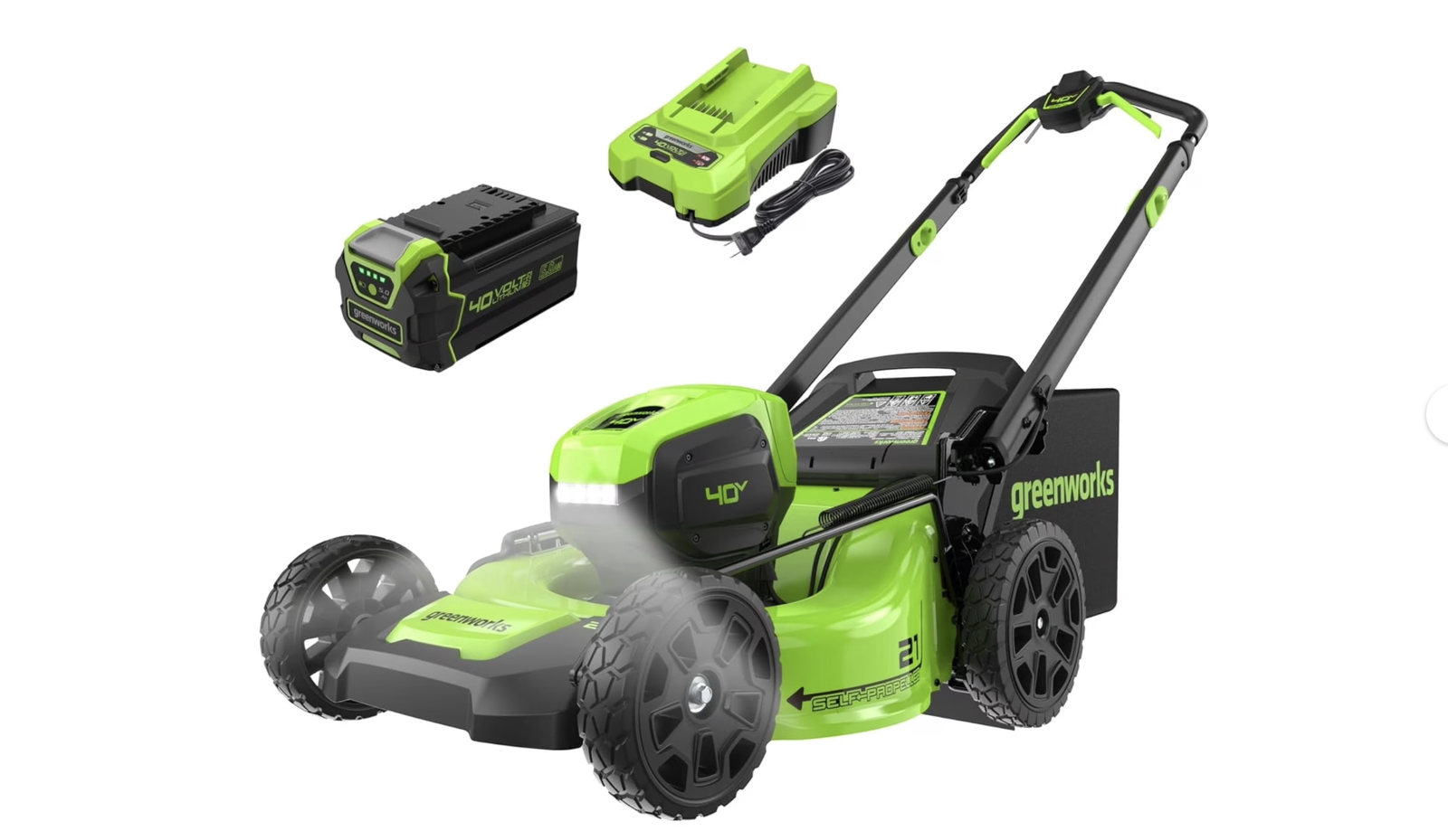 New in Box Greenworks 40V 21" Brushless Cordless Lawn Mower 5.0Ah Battery and Charger included