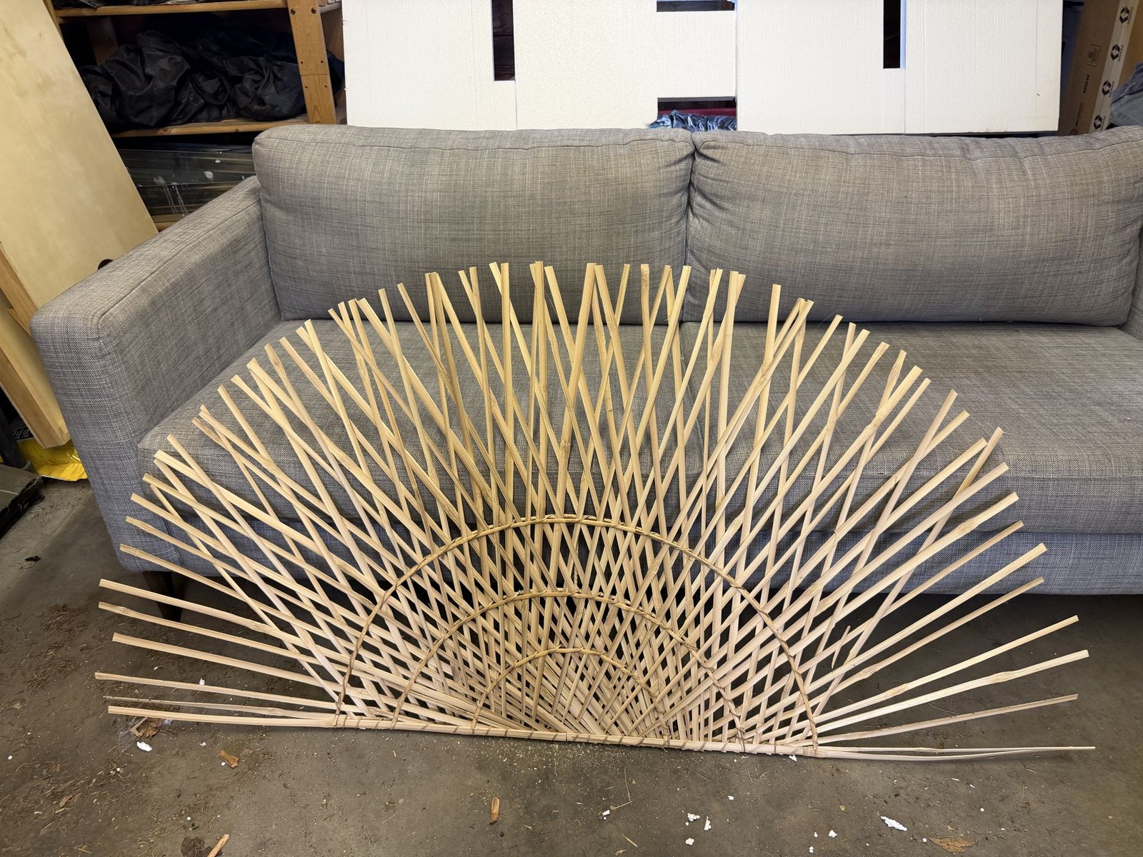 Large Bamboo Sunburst Wall Decor / Headboard - Unique Handcrafted Design
